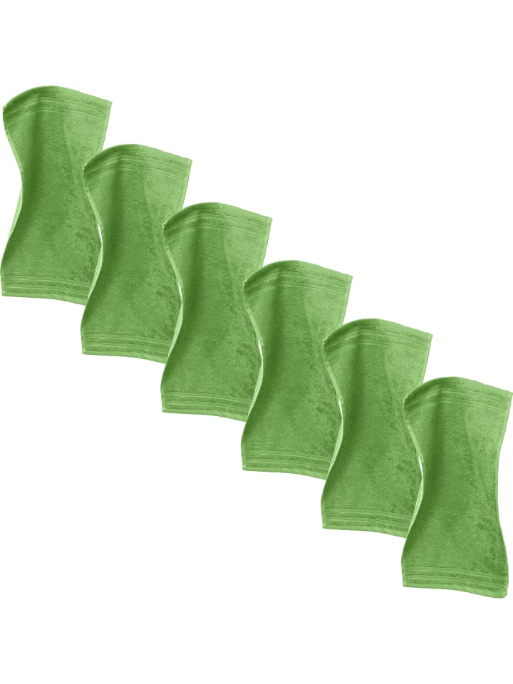 Frottier Gästetuch 6er-Pack Heidelberg in apfelgrün