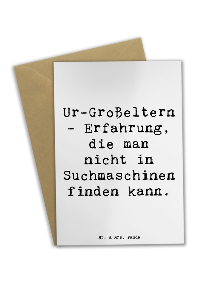 Grußkarte Ur-Großeltern Weisheit mit Spruch in Weiß