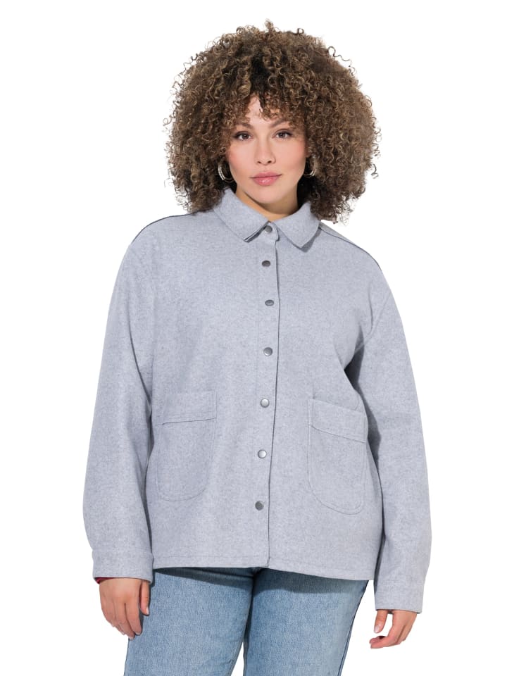 Jacke in hellgrau mélange