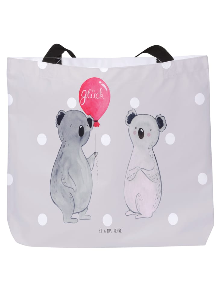 Tote Bag Koala Luftballon ohne Spruch in Grau Pastell