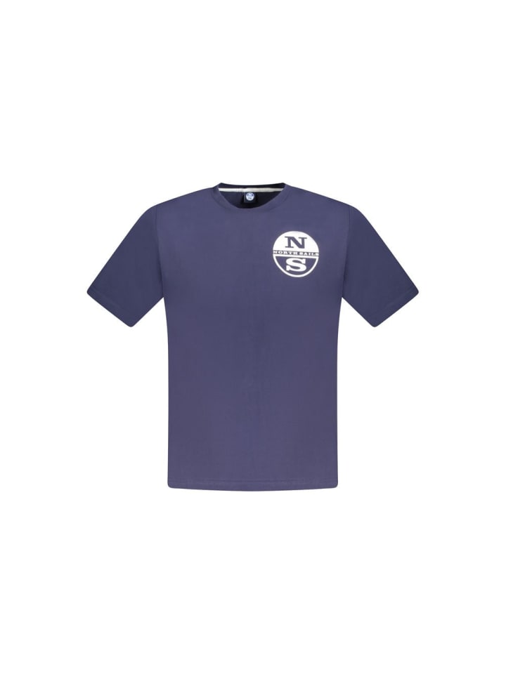 Blau Baumwolle Herren T-Shirt