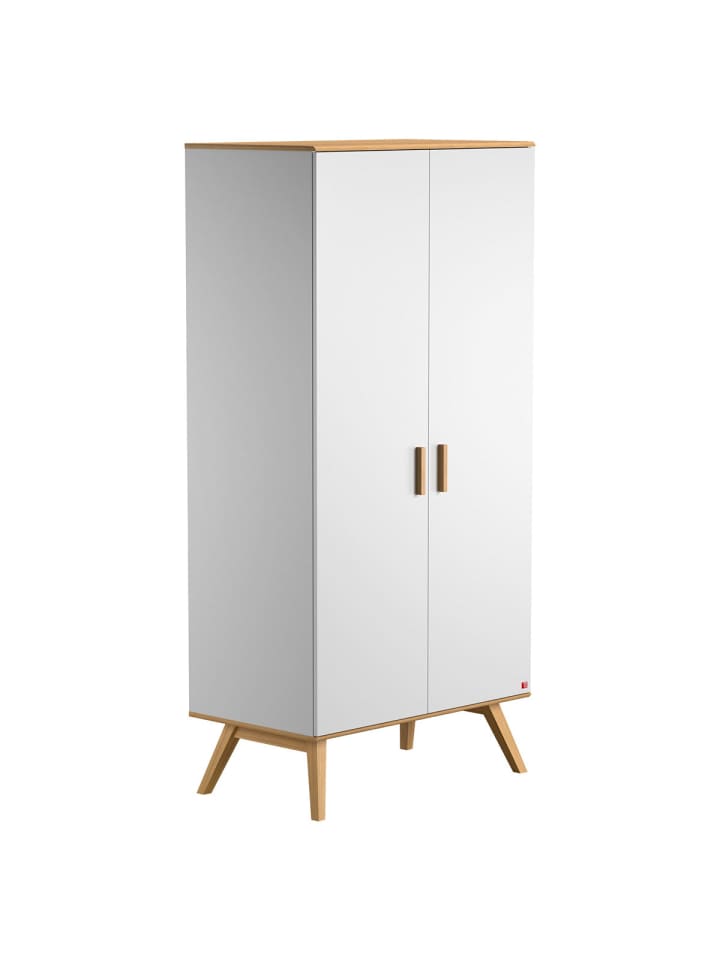 Schrank Nautis in Weiß - (W)100  x (H)207,5  x (L)58 cm