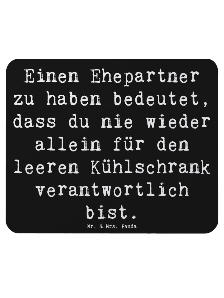 Mauspad Ehepartner Team mit Spruch in Schwarz