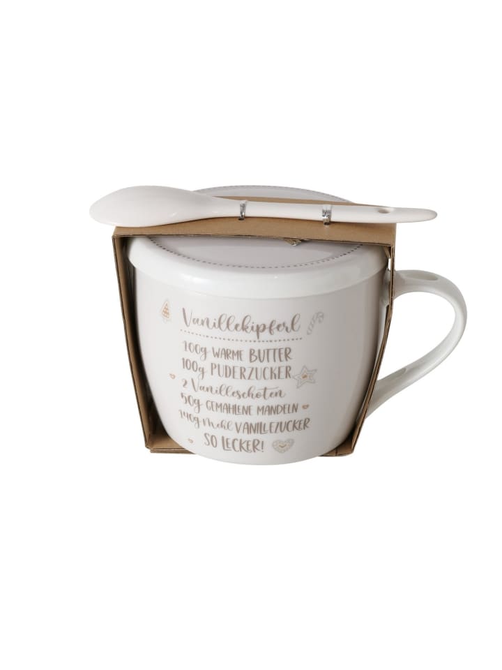 Porzellanbecher in beige