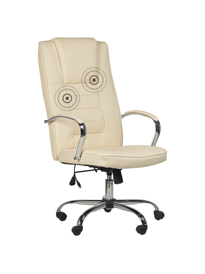 Chefsessel GRANDEUR in Beige/Silber - (W) 53 x (H) 127 x (L) 73 cm