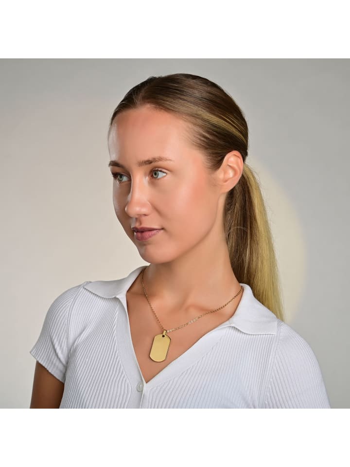 Unisex Anhänger – Gravuranhänger aus Edelstahl in gold