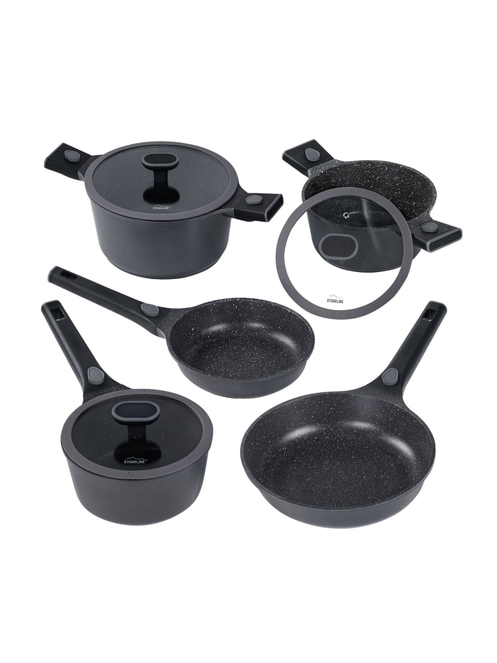 SMART Kochgeschirr-Set 8-teilig 18/20/24, abnehmbarer Griff in Anthrazit