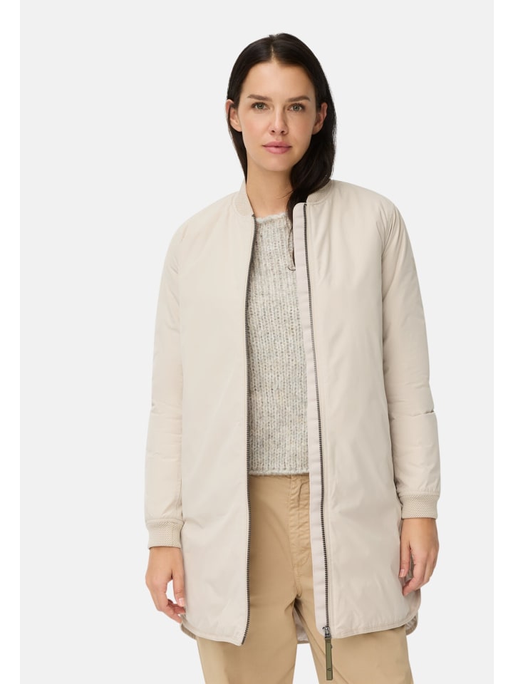 Wasserabweisender Mantel aus reinem Polyester in Hellbeige