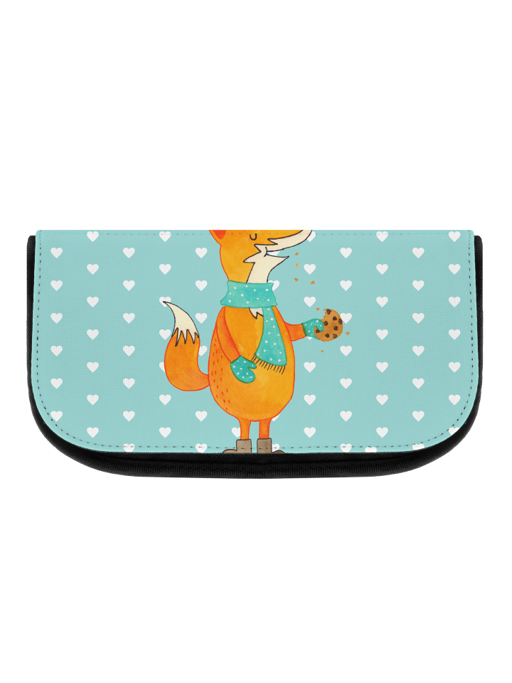 Kulturbeutel Fuchs Keks ohne Spruch in Türkis Pastell