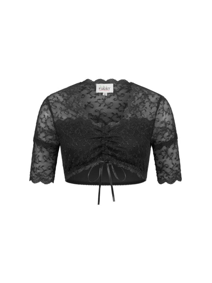Dirndlbluse Kurzarm Nena in Schwarz
