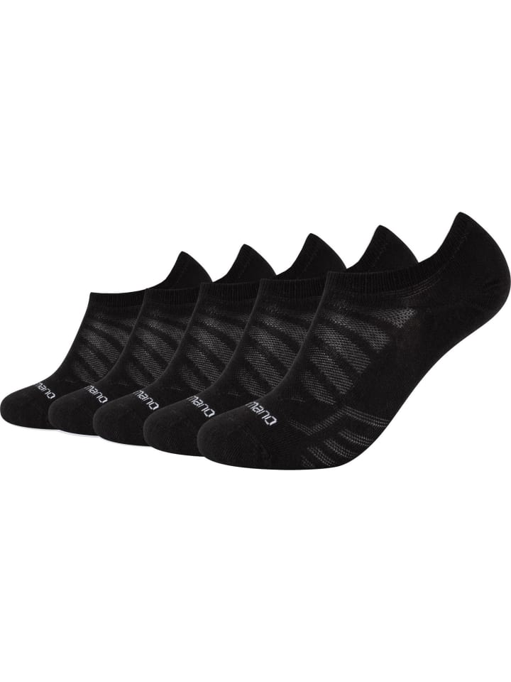 Baumwolle Unisex-Sneaker-Socken 5 Paar mesh ventilation in schwarz