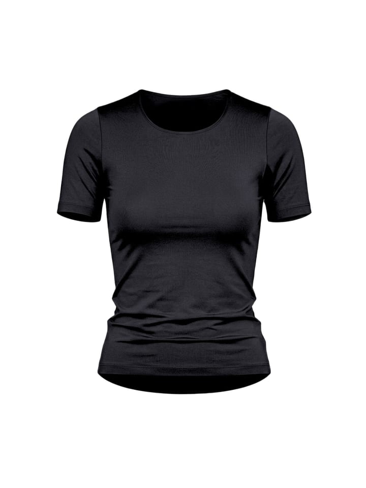 Halbarm Shirt in schwarz