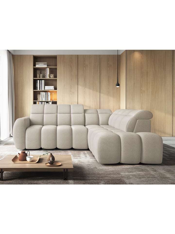 Eagle Recamiere Rechts in Beige -  (L) 208 x (B) 258 x (H) 107 cm