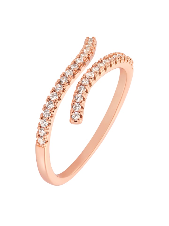 Fingerring mit Stein Miranda silberfarben in rosegoldfarben