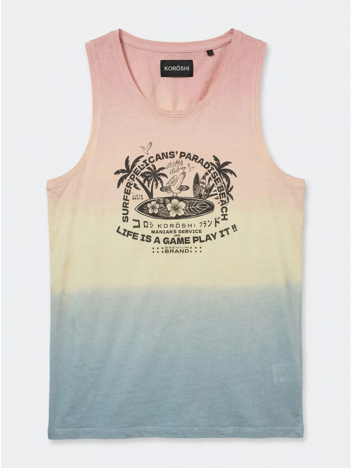 Herren baumwolle print tanktop in bunt