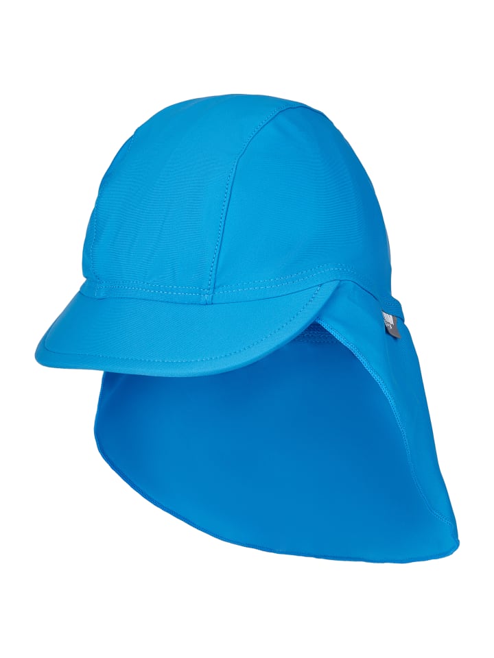Bademütze mit Nackenschutz uni in blue