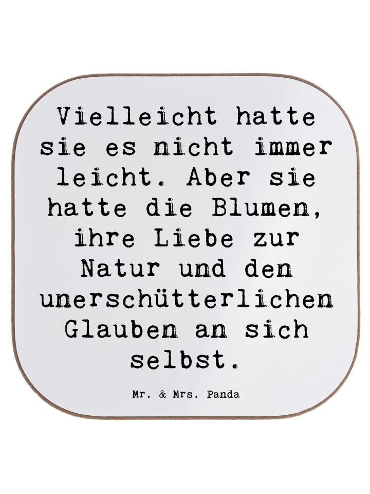 Untersetzer Spruch Hoffnung und Liebe mit Spruch in Weiß