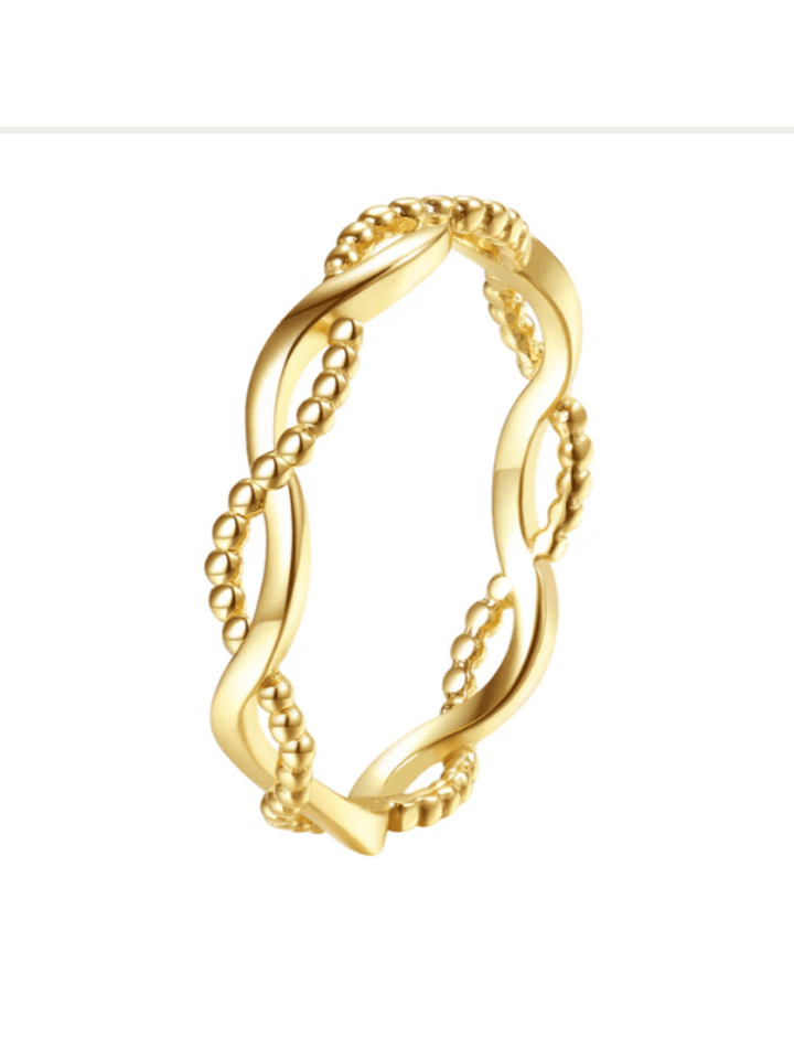 Vergold. Doppelt Gedrehter Ring aus 925er Sterlingsilber in Gold
