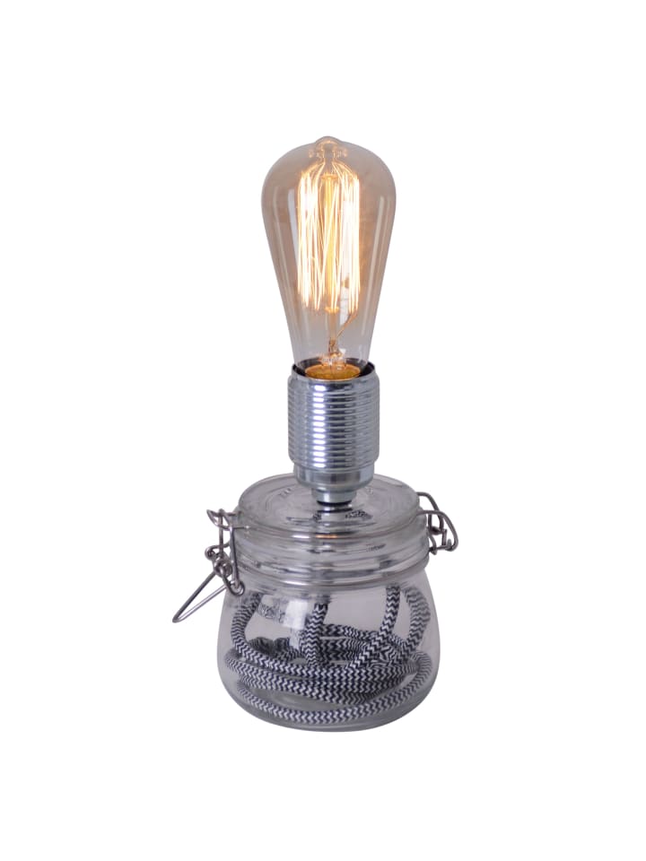 LED Tischleuchte "Max" in klar/transparent - (L)11 cm x (B)11 cm x (H)20 cm