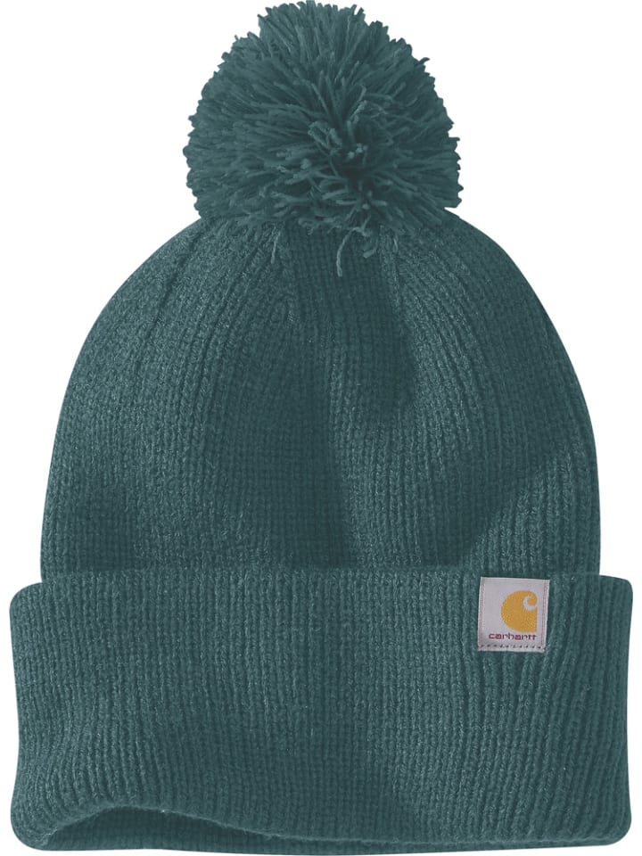 Mütze "Knit Pom-Pom Cuffed Beanie" in Grün