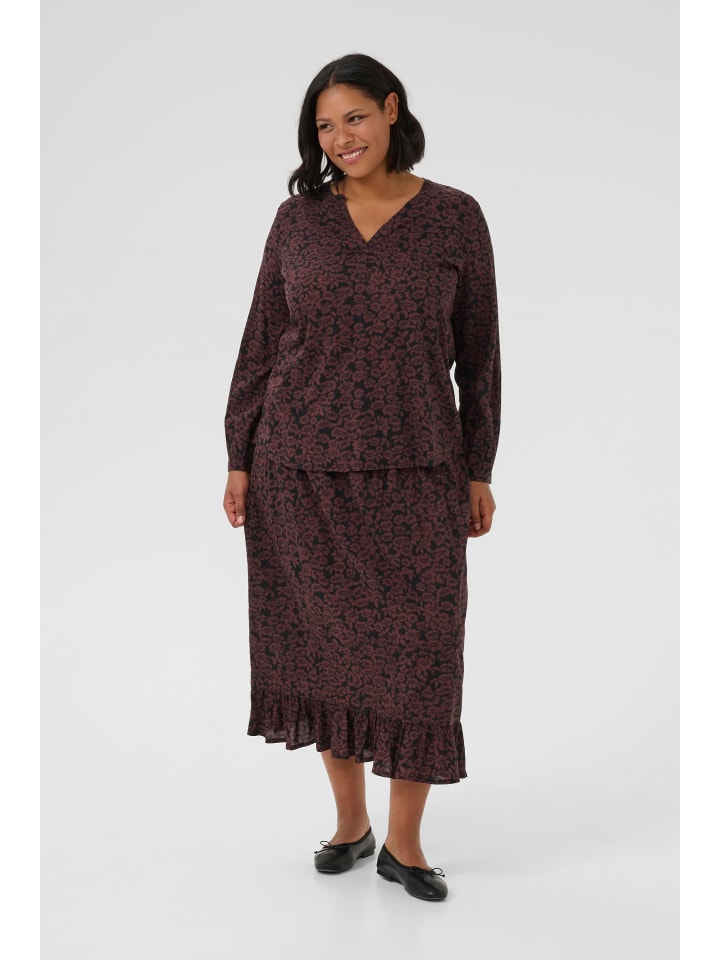 Bluse langarm KCbella Regular fit in Fudge/Black Flower Print