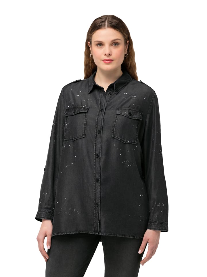 Bluse in grey denim