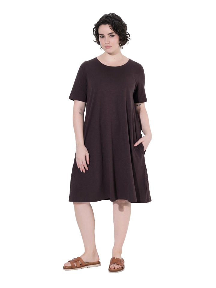 Jerseykleid in mahagoni