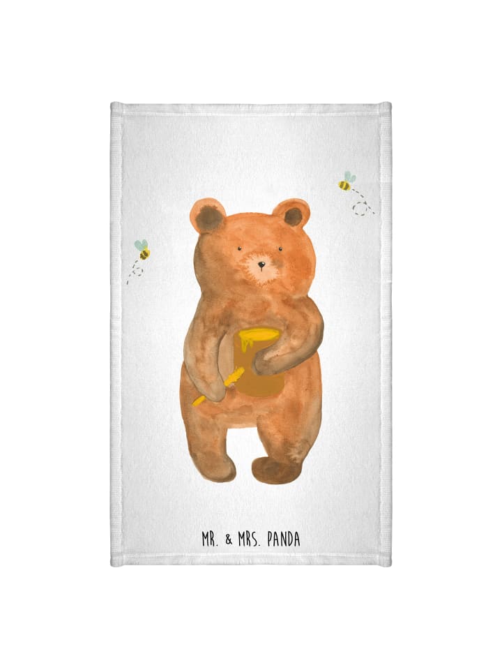 Handtuch Bär Honig ohne Spruch in Weiß