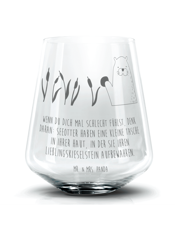 Longdrinkglas Otter Stein mit Spruch in Transparent