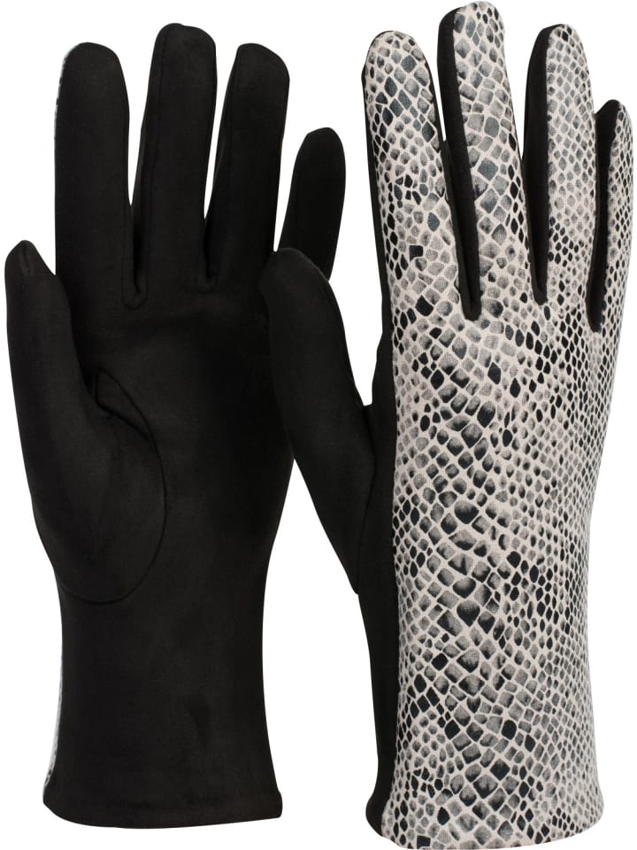 Stoff Handschuhe in Schwarz-Weiß