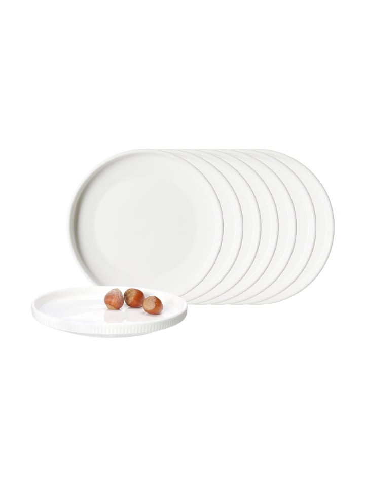 8er Set Beilagenteller Kelly in Weiß ø 15 cm
