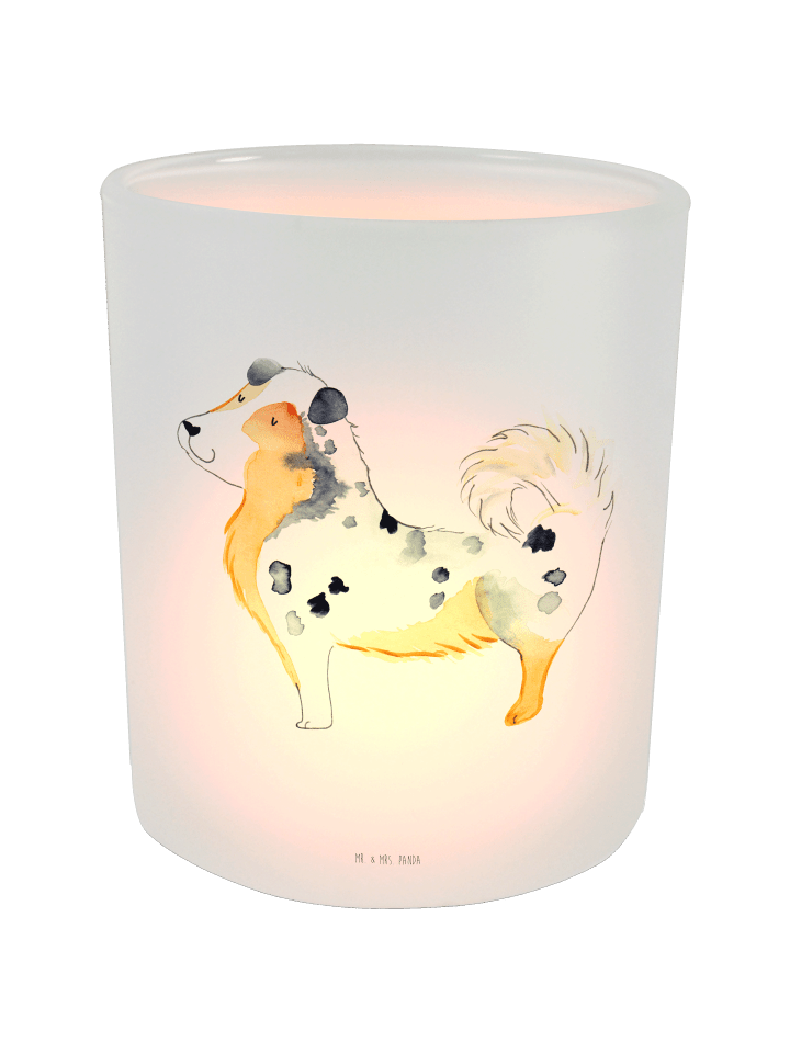 Kerzen Windlicht Hund Australien Shepherd ohne ... in Transparent