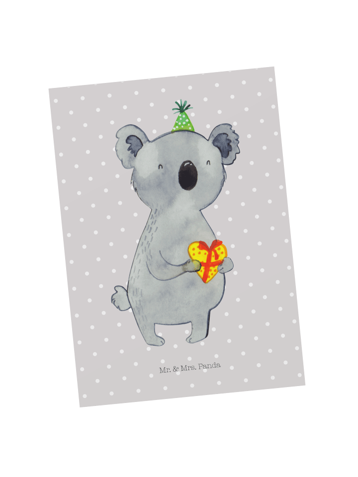Postkarte Koala Geschenk ohne Spruch in Grau Pastell