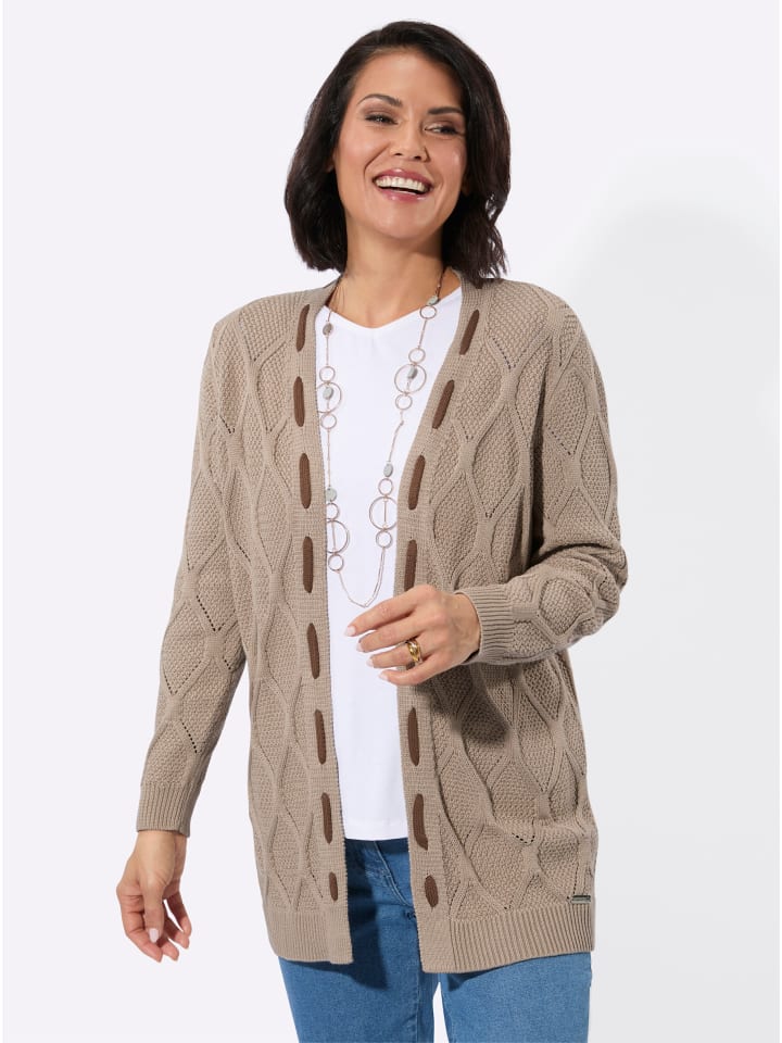 Strickjacke in sesam
