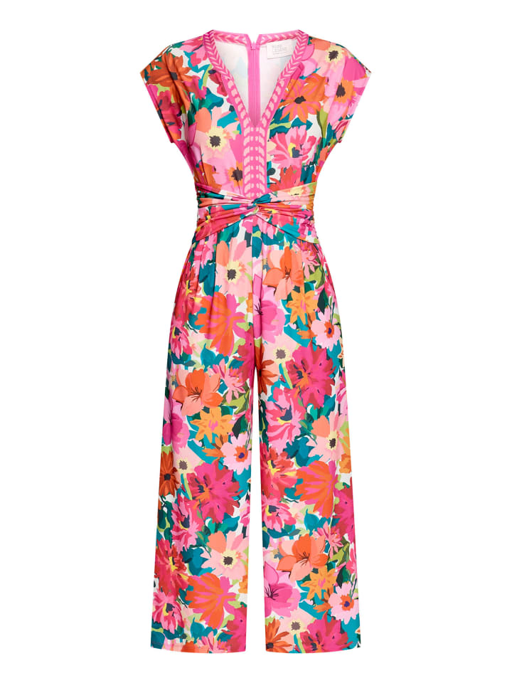 Jumpsuit mit Blumenprint in Yellow/Pink
