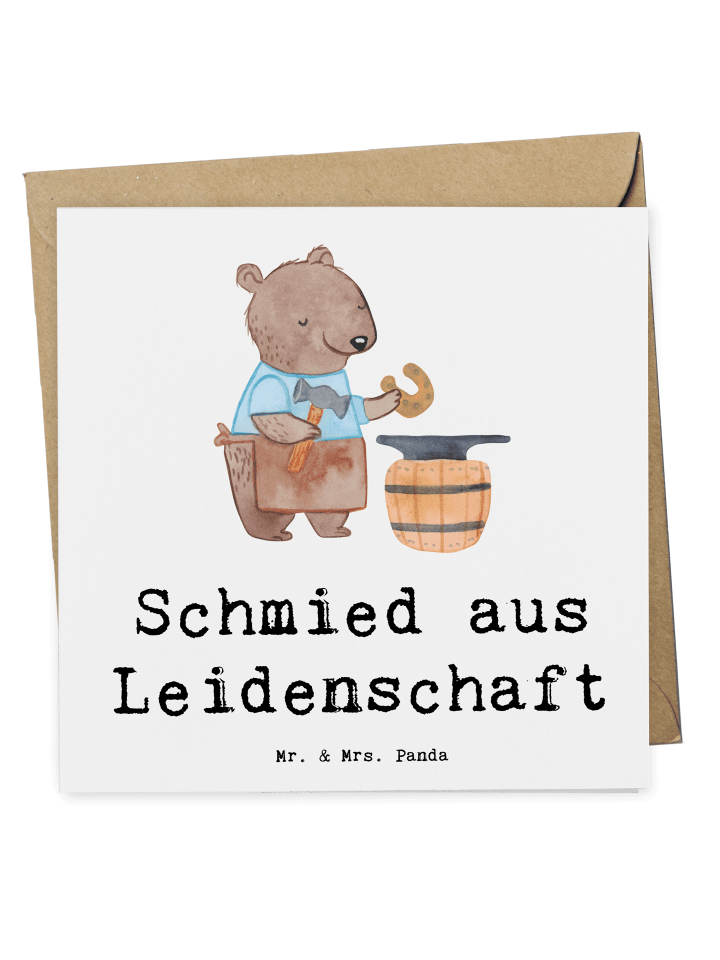 Grußkarte Schmied Leidenschaft mit Spruch in Weiß