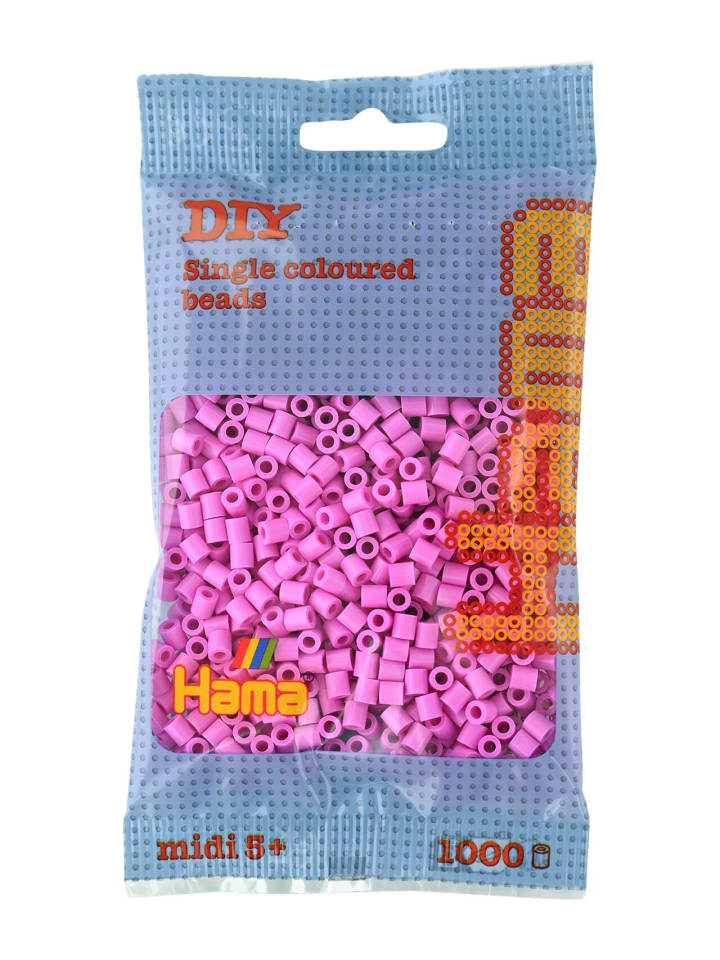 Beutel mit 1000 Midi-Bügelperlen pastellpink - ab 5 Jahren
