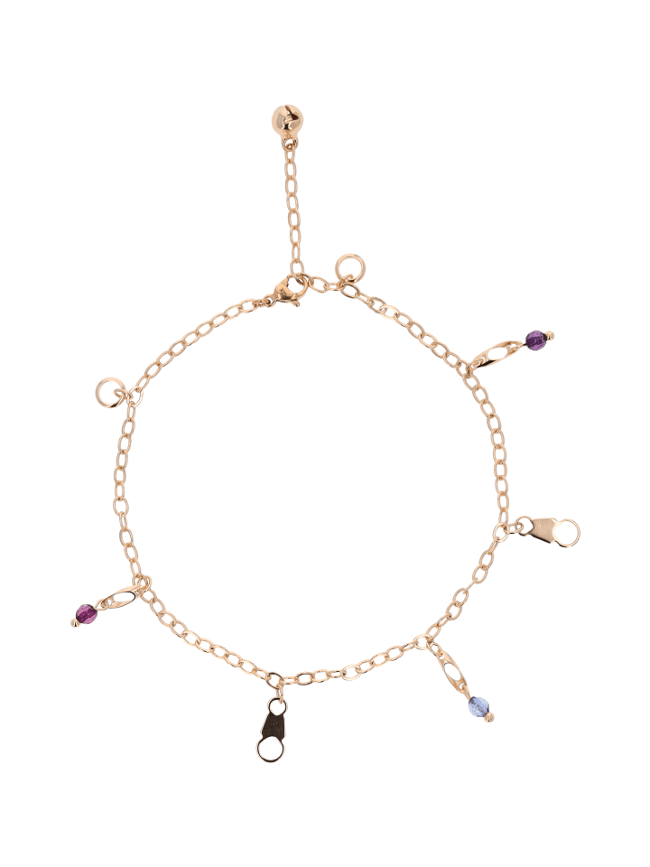 Women Ankle Bracelet in Rose Gold Purple