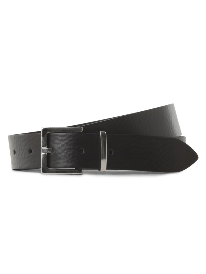 Ledergürtel in schwarz - 0001