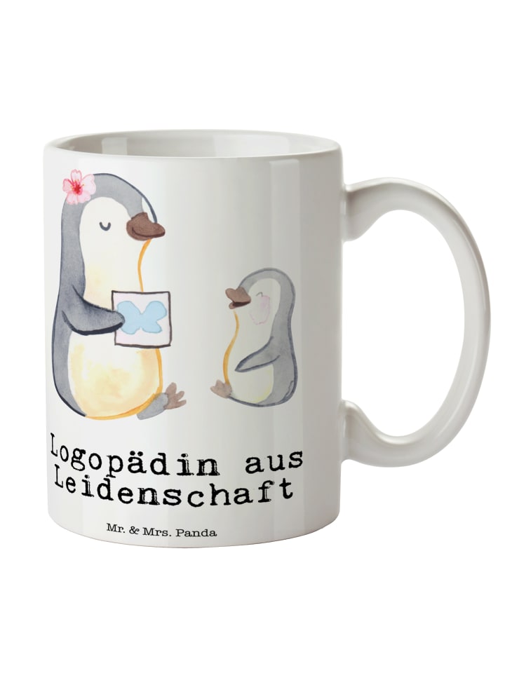 Kaffeetasse Logopädin Leidenschaft mit Spruch in Weiß
