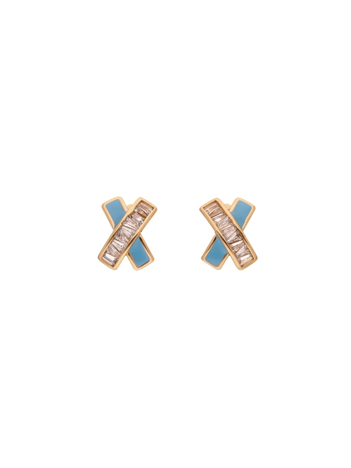 Women Earrings in Rose Gold Turquoise
