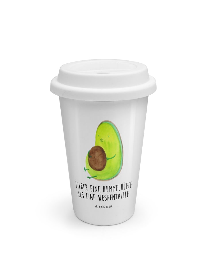 Kaffeebecher To Go Avocado Pfeifen mit Spruch in Weiß