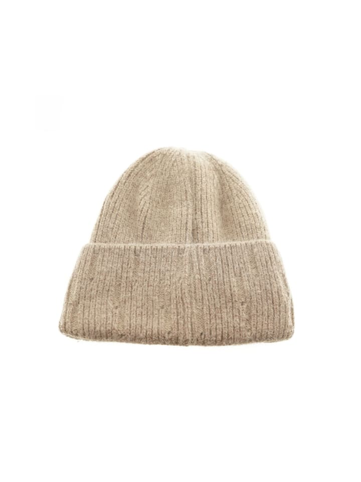 Beanie Mütze für Winter und Herbst mit Innenfutter in Braun