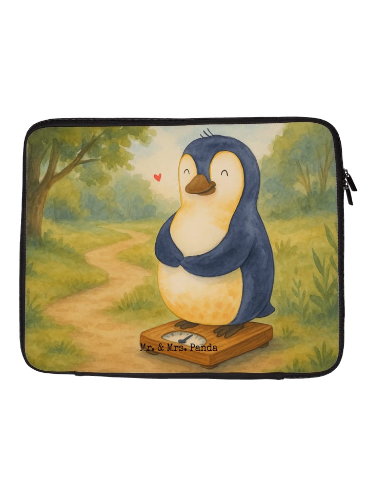 Laptop Tasche Pinguin Diät Design ohne Spruch in Weiß