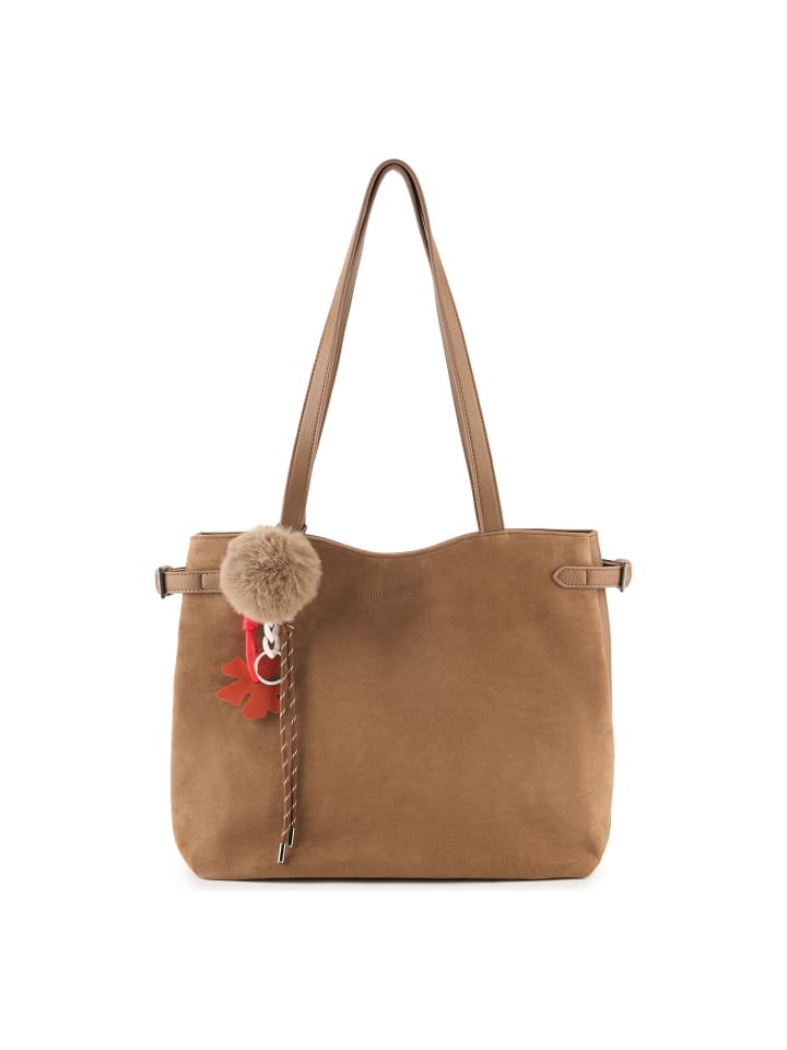 Playful Schultertasche Leder 37 cm caramel