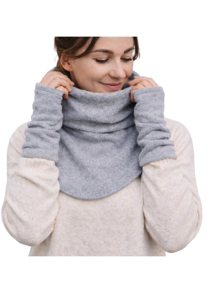 Tragezubehör Fleece Schalkragen und Stulpen in stone
