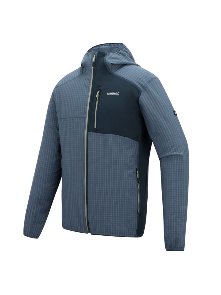 Fleecejacke Alven mit Kapuze in blau