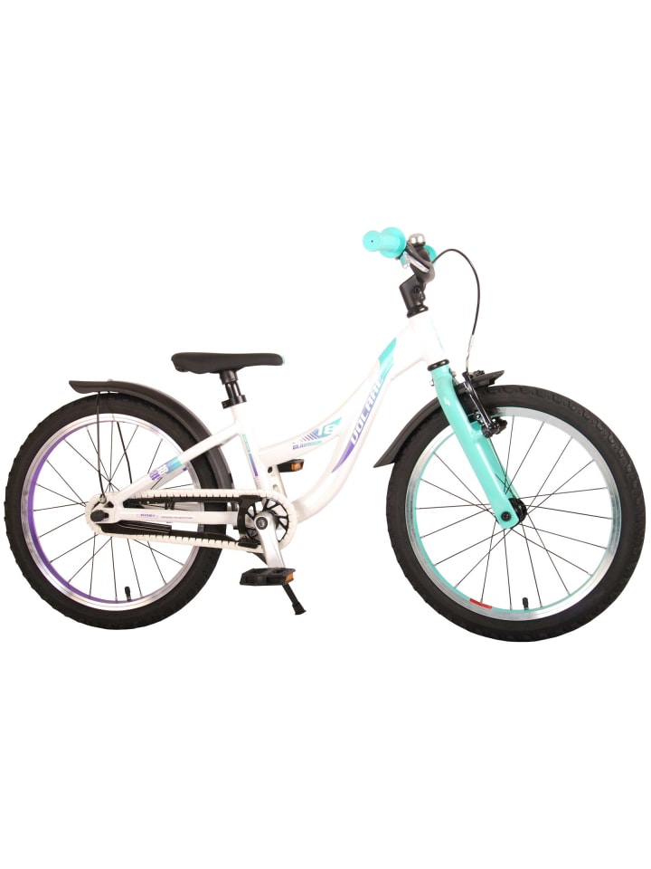  Volare Kinderfahrrad Glamour für Mädchen 18 Zoll Kinderrad in Weiß 