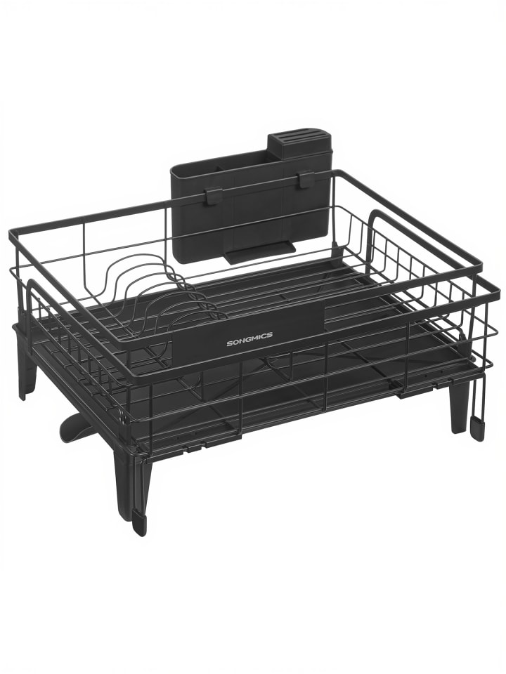 Geschirrständer Patalla in Schwarz - (B)42 x (H)20 x (T)(31-56) cm