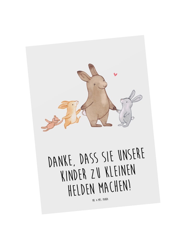 Postkarte Erzieher Heldenmacher mit Spruch in Weiß